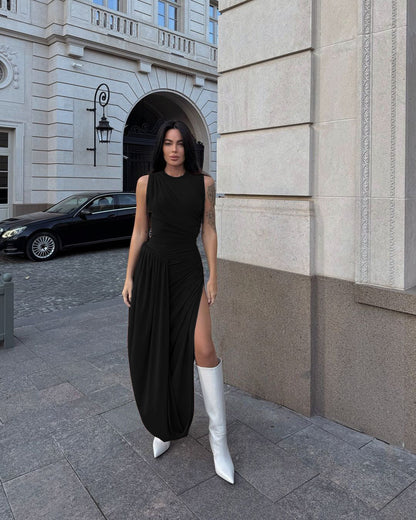Stylish Chic Sleeveless Ruched Maxi Dress