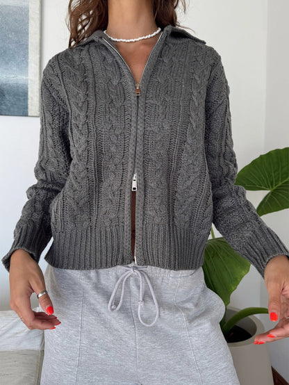 Casual Solid Cardigan Sweater for Women