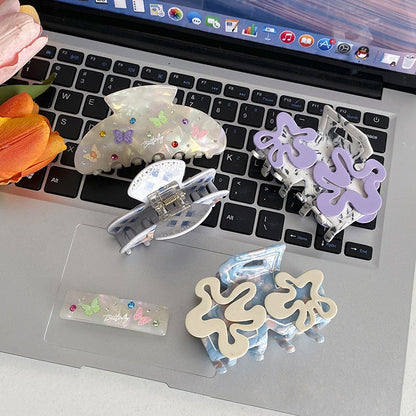 Flower Cute Butterfly RhinestoneÂ Hair Claws