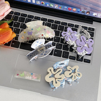 Flower Cute Butterfly Rhinestone Hair Claws