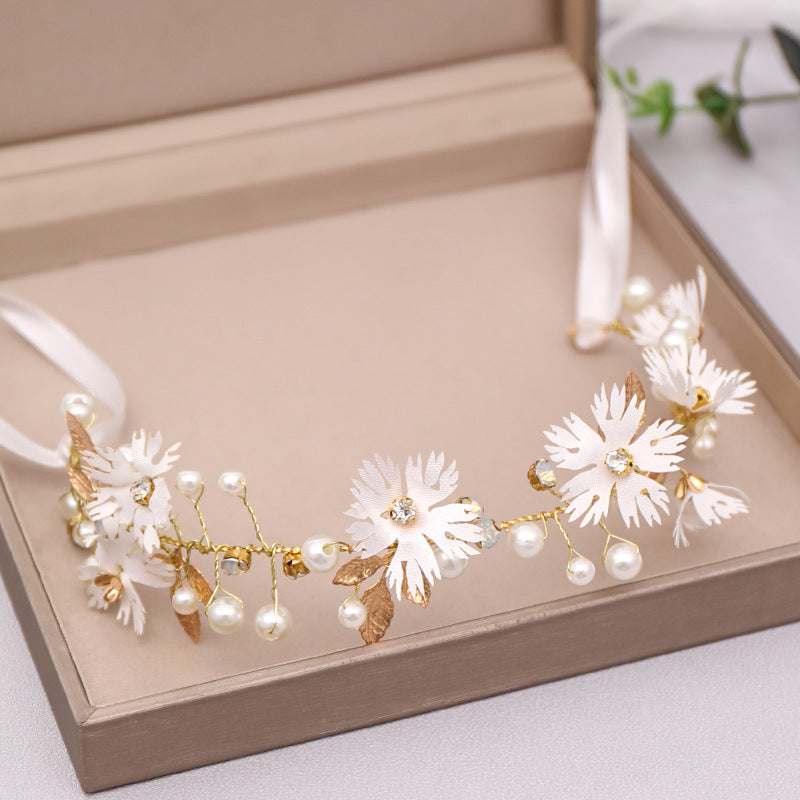 Minimalist Daisy Crystal Handmade Headband for Weddings