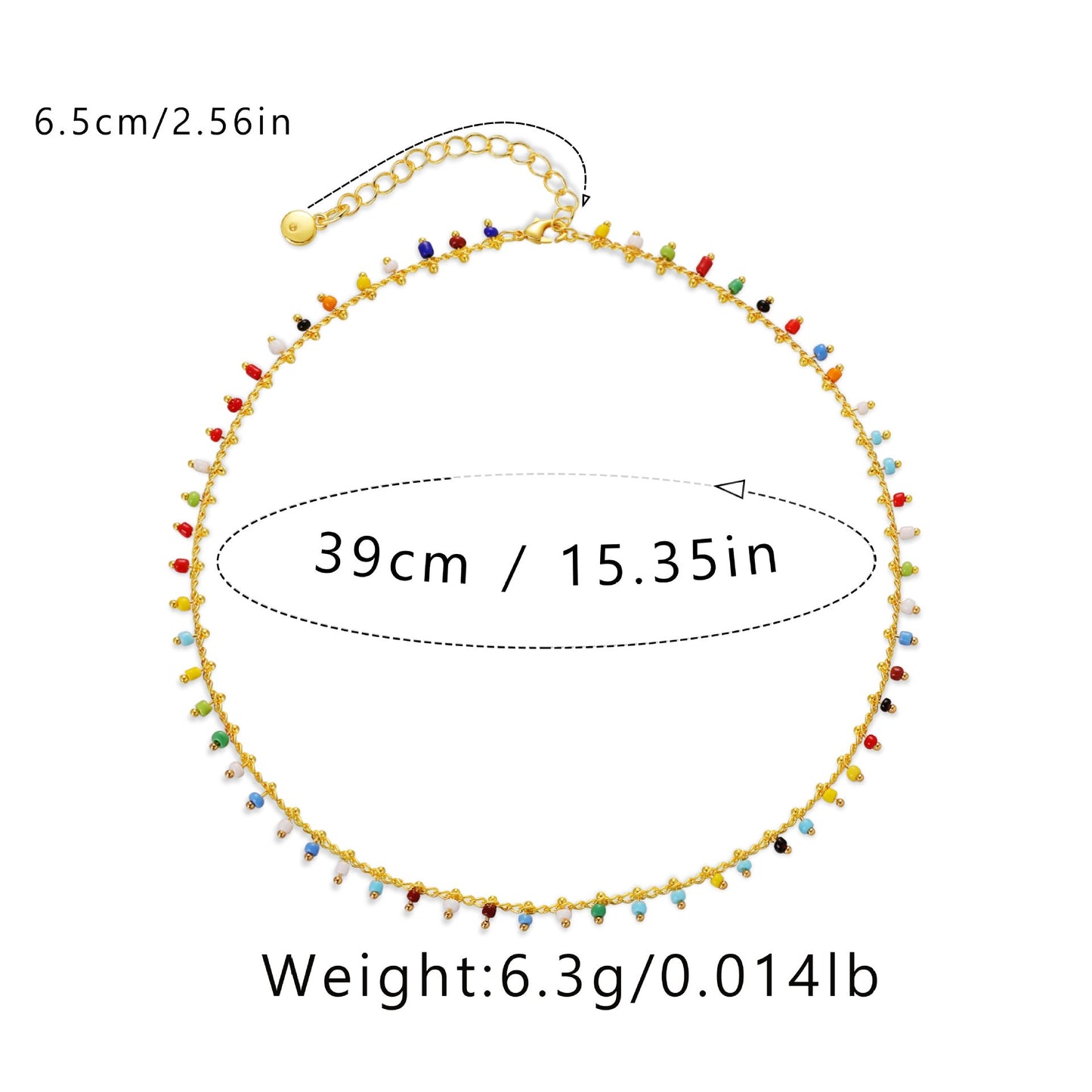 Colourful Vintage Rice Beads Necklace