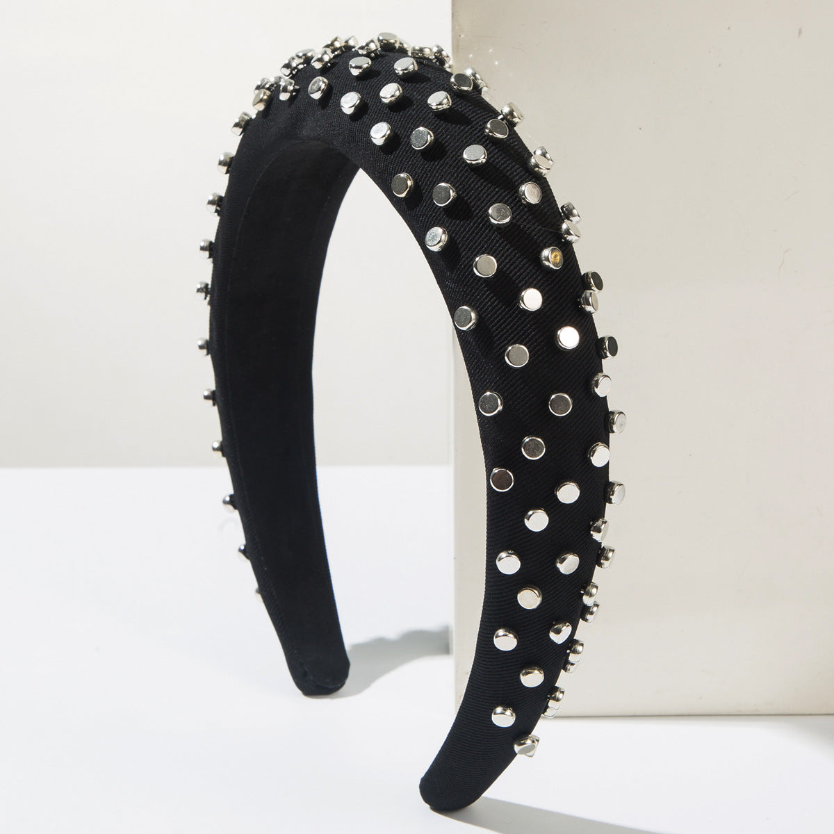 Trendy Oversized Headband with Studs Comfortable Hair Accessory
