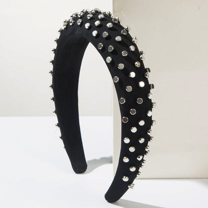 Trendy Oversized Headband with Studs Comfortable Hair Accessory