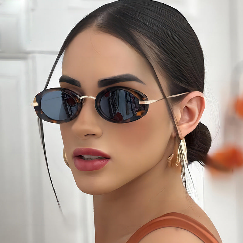 Retro Oval UV400 Women's Sunglasses Trendy Outdoor Eyewear