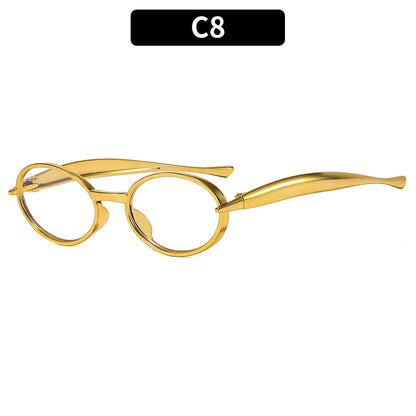 Trendy Oval Frame Sunglasses UV400 Protection for Outdoor Activities