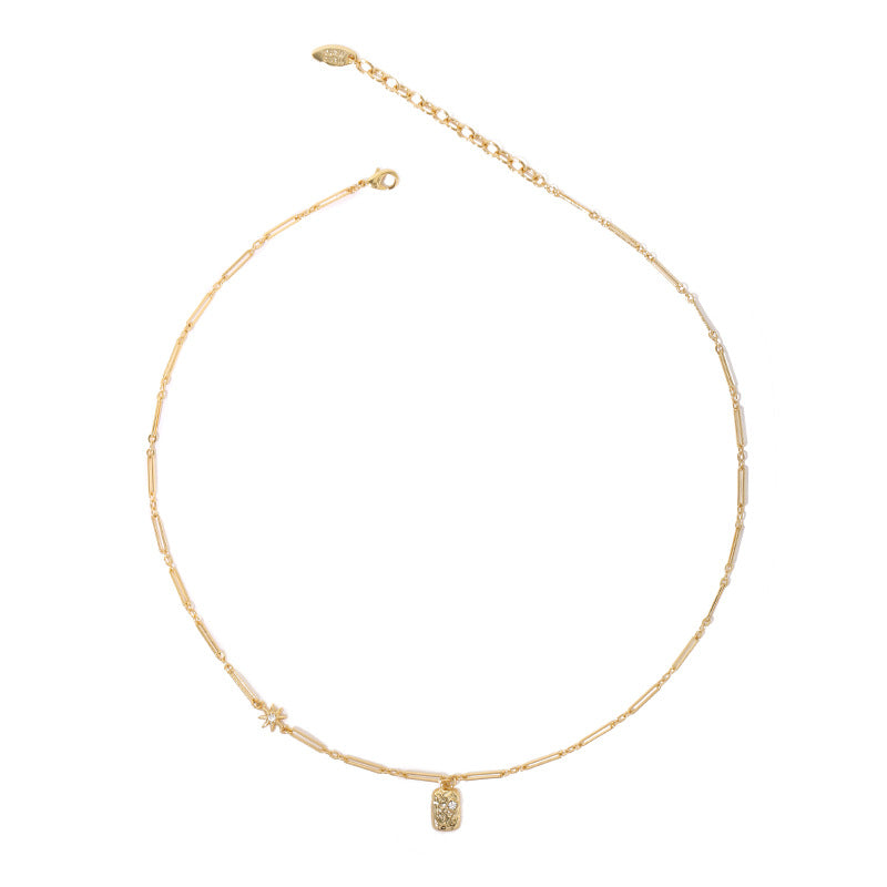 Vintage  Diamond Square Necklace