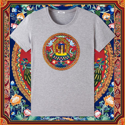 Ten Free Charms Wheel Short Sleeved Men'S/Women'S New Sportswear, Half Sleeved High-End Pure Cotton Couple T-Shirt