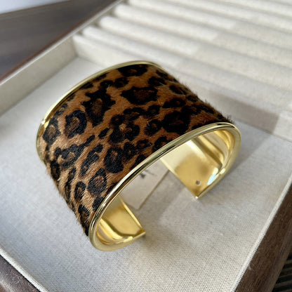 Zebra Leopard Open Punk Bracelets