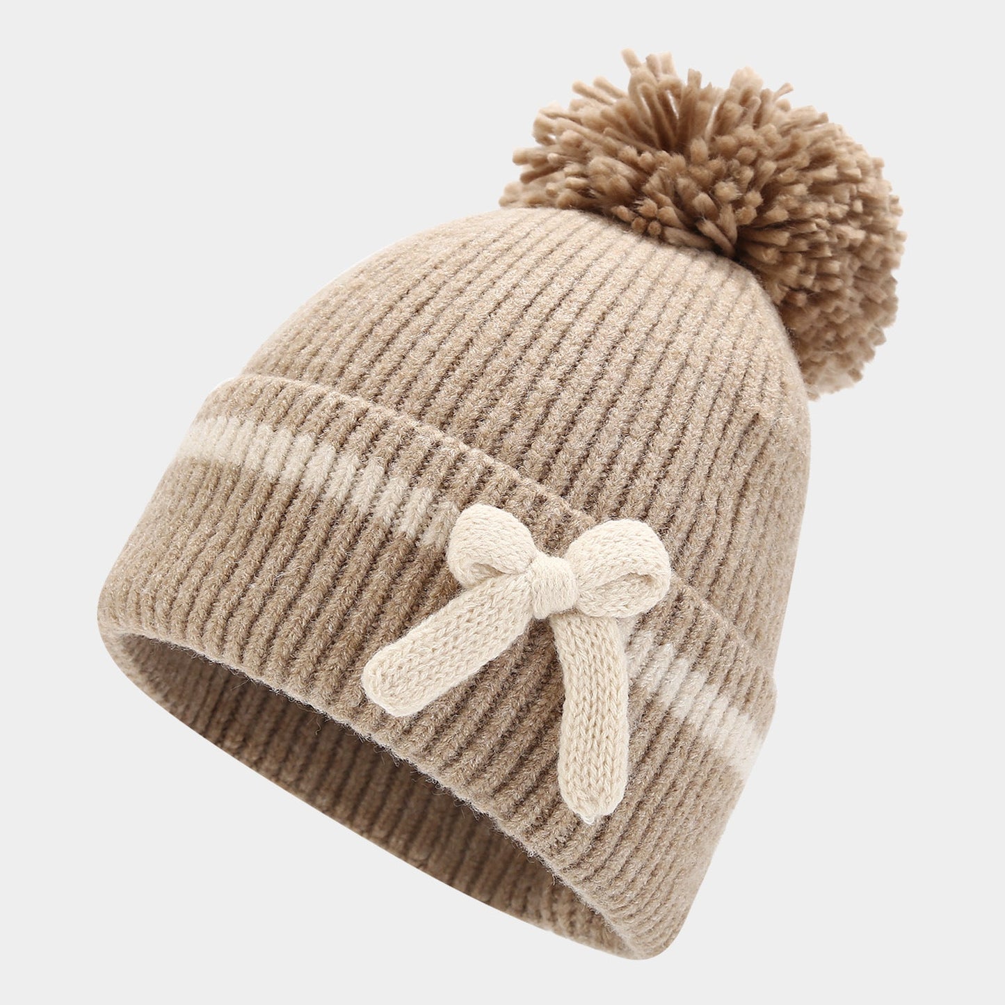 Winter Cute Bow Knot Hat Scarf Gloves Set