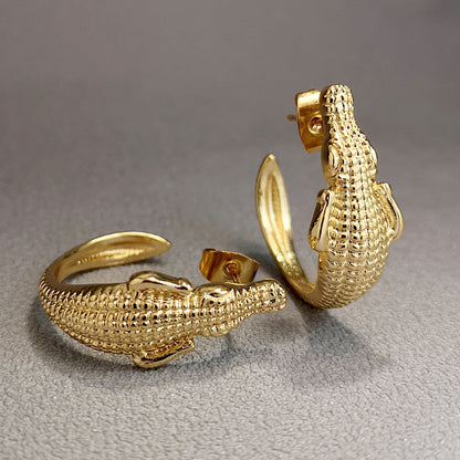 Retro Creative Versatile Sexy Crocodile Alloy Earrings