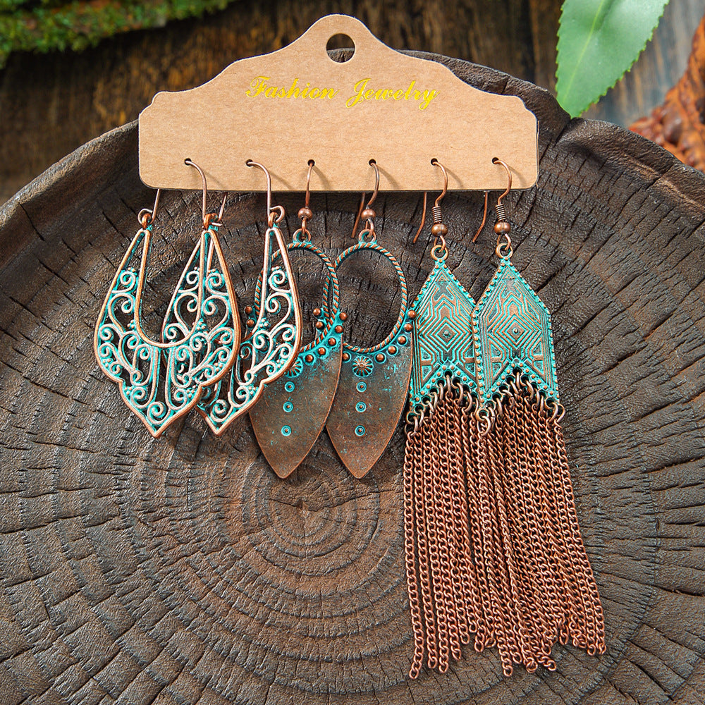 Bohemian Tassel Earrings Vintage Metal