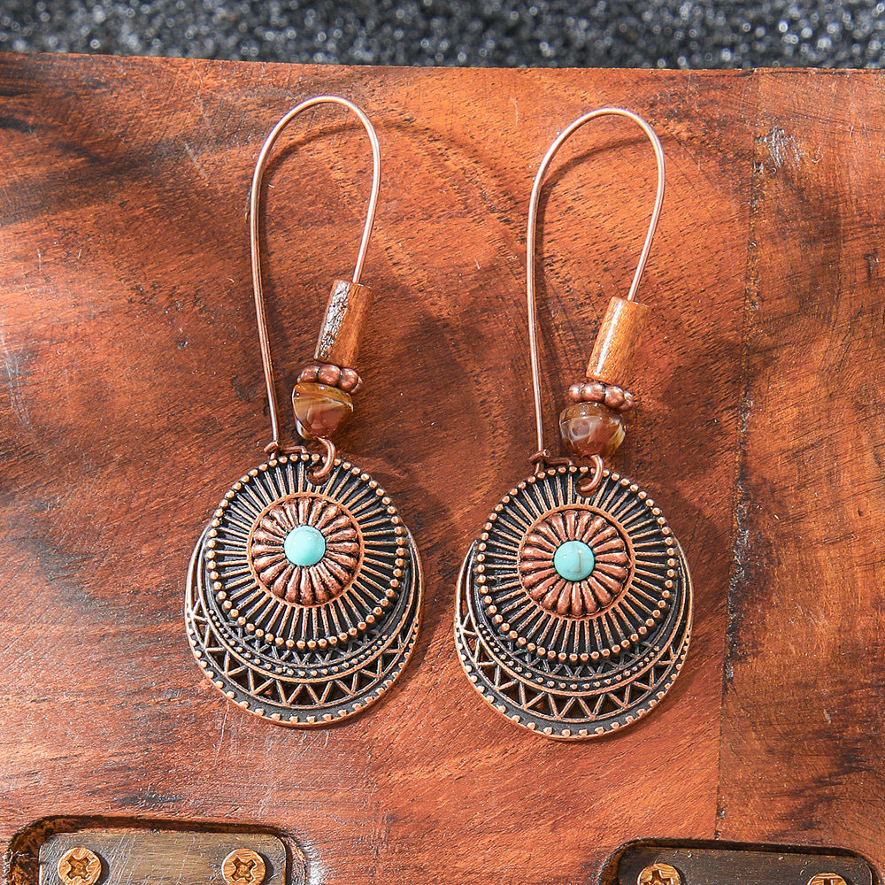 Bohemian Style Handmade Tassel Earrings with Heart-Shaped Design