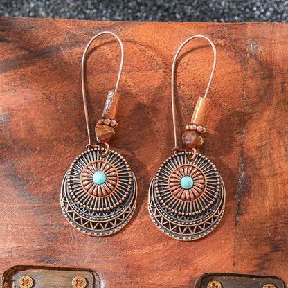 Bohemian Style Handmade Tassel Earrings with Heart-Shaped Design