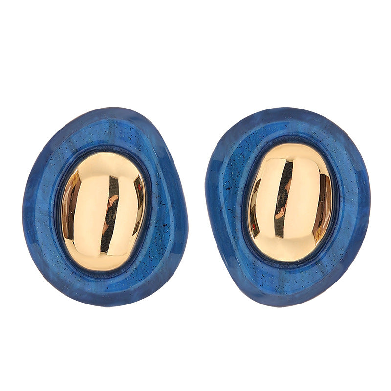 Geometric Resin Earrings With 925 Silver Pins