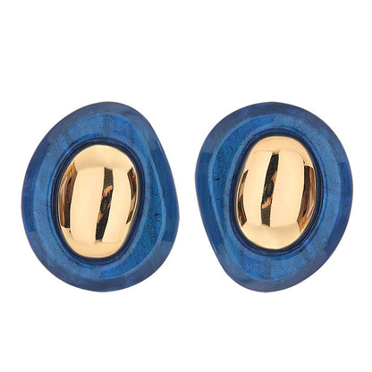 Geometric Resin Earrings With 925 Silver Pins