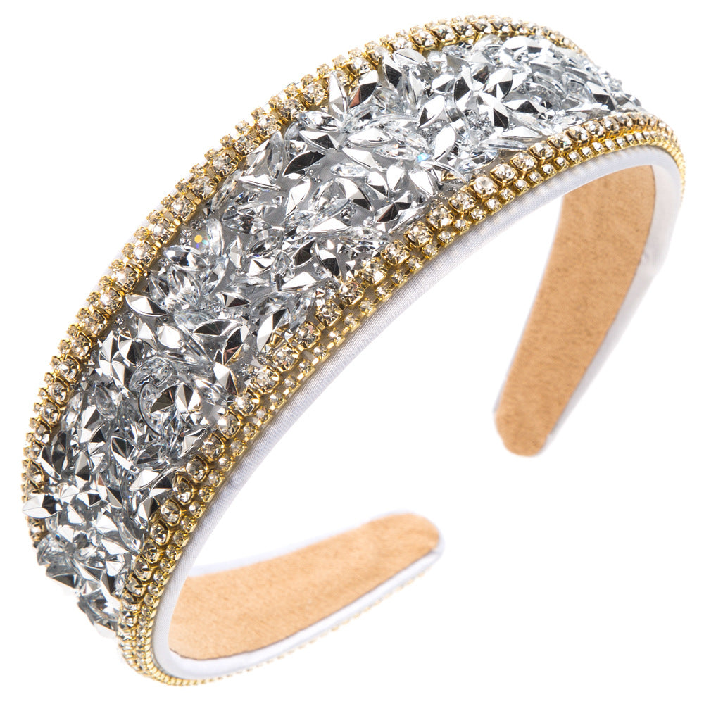 Baroque Crystal Headband Women's Elegant Shiny Hair Accessories