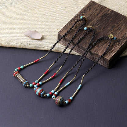 Tibetan Ethnic Style Nepal Beads Woven Clavicle Chain Retro Simple Joker Fashion Niche Necklace