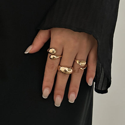Geometric Open-Cable Ring With Baroque Pearl