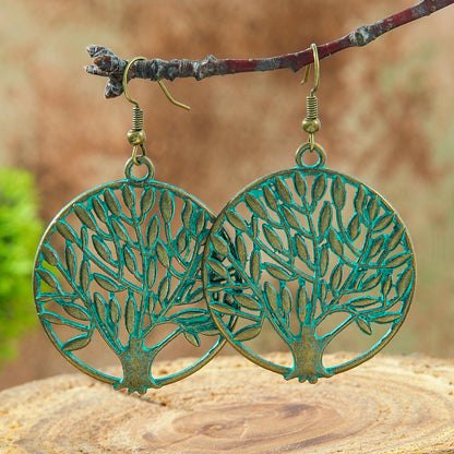 Bohemian Leaf Drop Earrings Vintage Alloy Jewelry