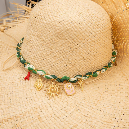 Dopamine Sunflower Pendant Necklace and Bracelet Set - Stainless Steel