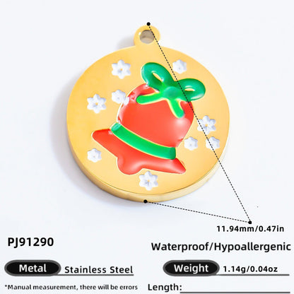DIY Christmas-Themed 18K Gold-Plated Stainless Steel Pendant Accessories