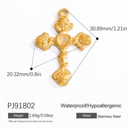 Cross Pendant Accessories DIY Jewelry Stainless Steel 18K Gold Bracelet Necklace