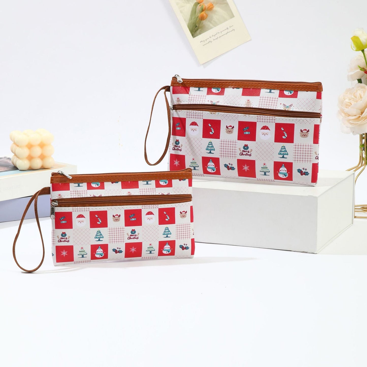 Simple Portable Christmas PU Storage Bag