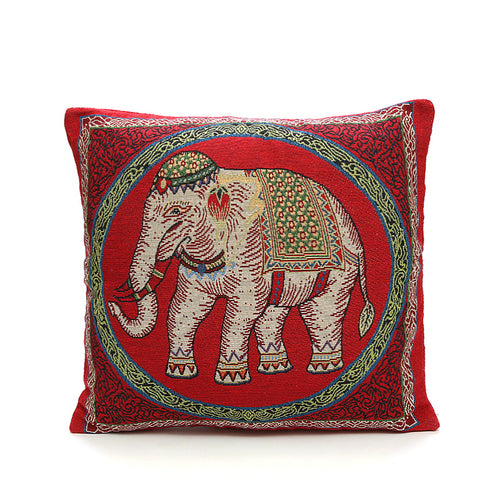 Elephant Double-Sided Cushion Cover Ethnic Style Embroidered Backrest Sofa Cushion Pillowcase