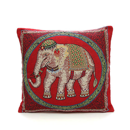Elephant Double-Sided Cushion Cover Ethnic Style Embroidered Backrest Sofa Cushion Pillowcase