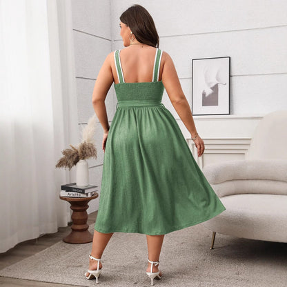 Solid Color Maxi Dress Elegant Casual Evening Dress