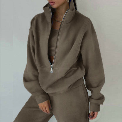 Trendy Casual Two-Piece Sweatshirt Set for Women