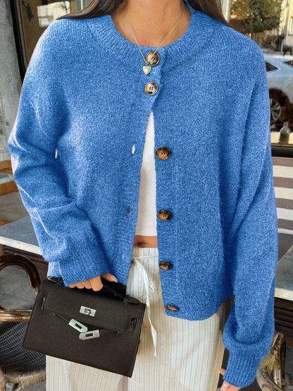 Minimalist Long Sleeve Button Down Knit Cardigan