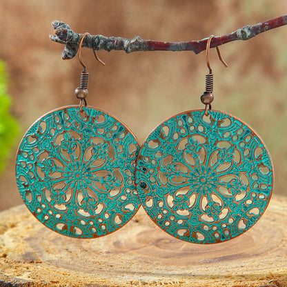Bohemian Leaf Drop Earrings Vintage Alloy Jewelry