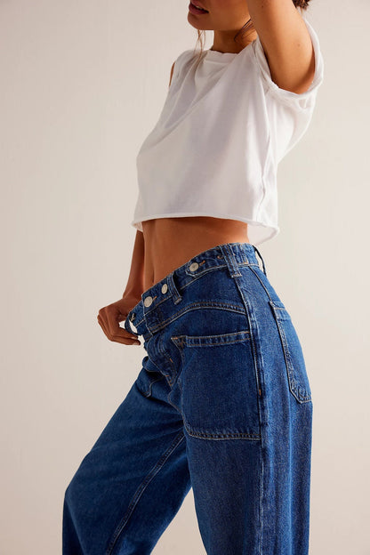 Washed Street Straight Leg Jeans