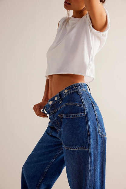 Washed Street Straight Leg Jeans