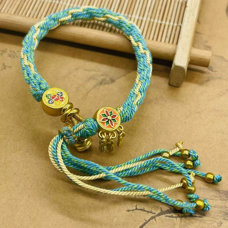 Tibet Hand-Woven Diamond Rope Hand Rope Bracelet Jewelry Gifts