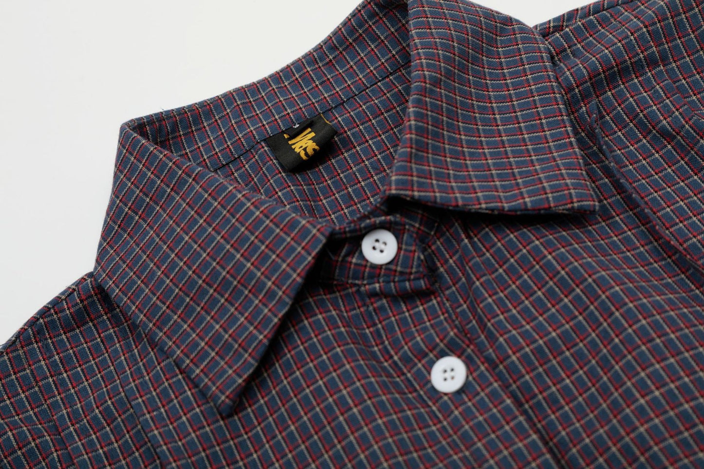 Vintage Lapel Collar Plaid Short Sleeve Top