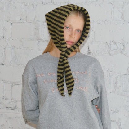 Striped Wool Triangle Scarf for Women - Soft and Cozy