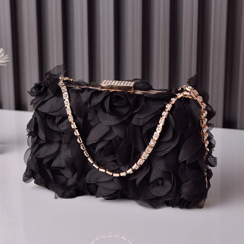 Chic Floral Chiffon Evening Clutch Party Bag