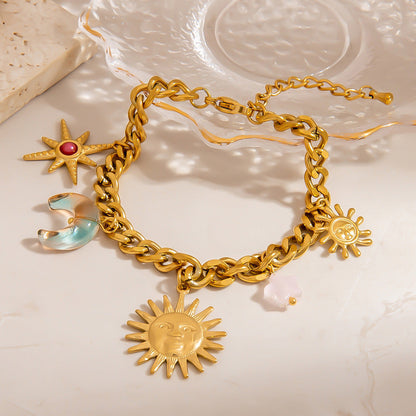 DIY Stainless Steel Angel Butterfly Pendant Bracelet Stylish Gift