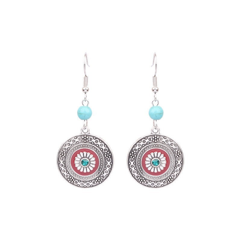 Bohemian Geometric Flower Alloy Earrings Set
