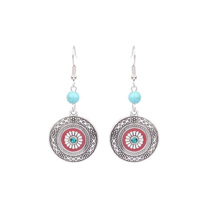 Bohemian Geometric Flower Alloy Earrings Set