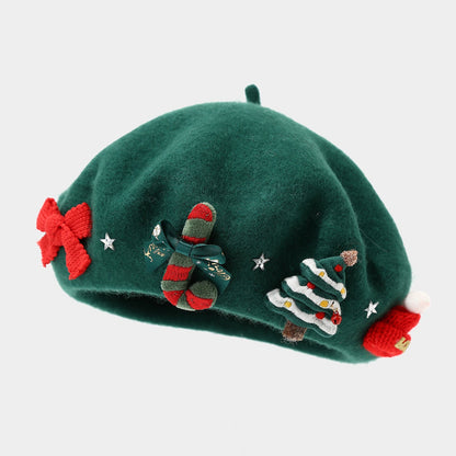 Winter Elegant Wool Blend Christmas Beanie Hat