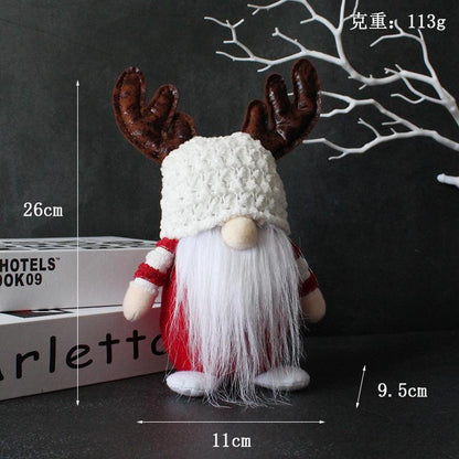 Christmas Antler Rudolph Elk Faceless Old Man Doll Dwarf Doll Decoration