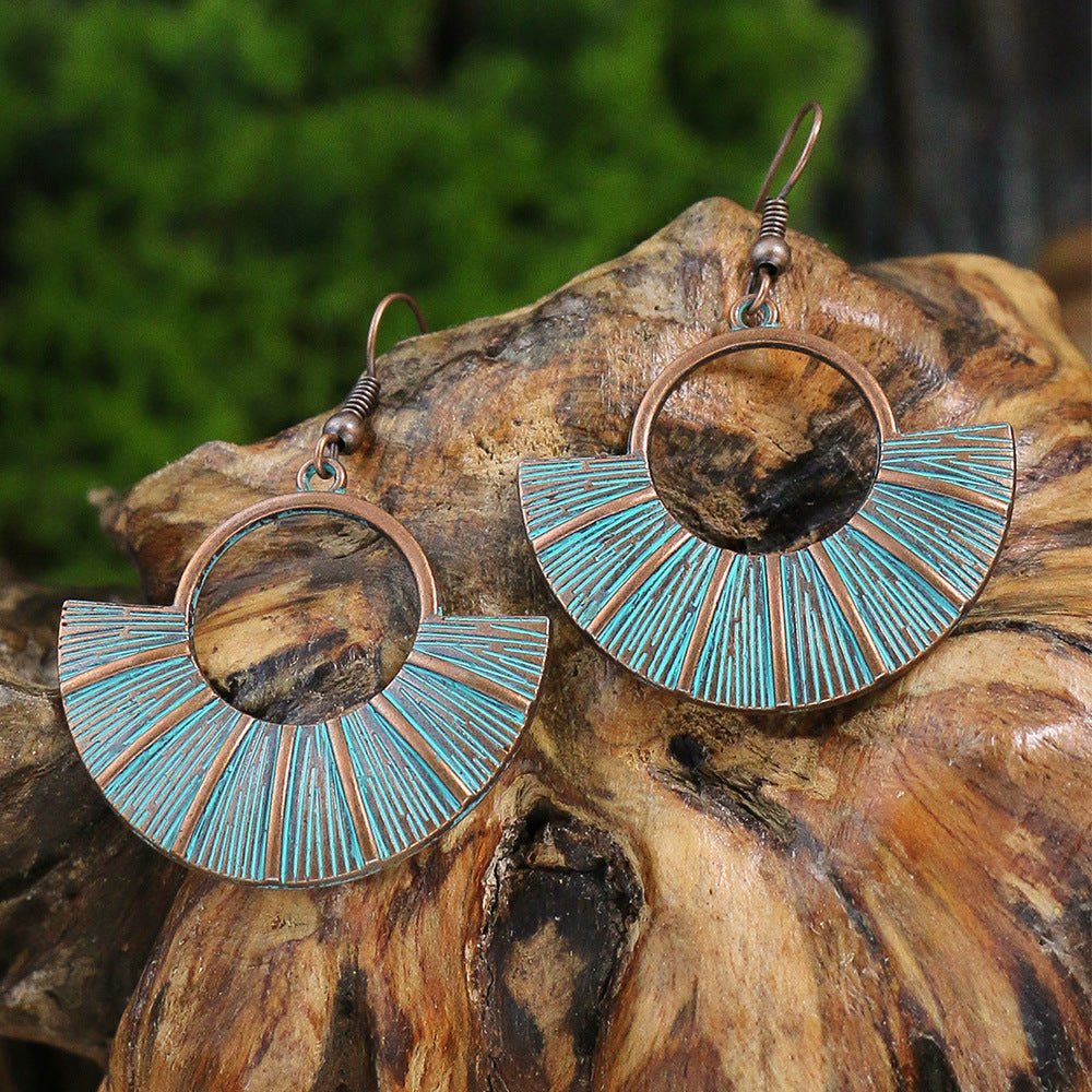 Vintage Bohemian Tassel Drop Earrings Geometric Alloy Jewelry