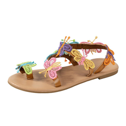 New Toe Set Colorful Holiday Light Butterfly Large Beach Shoes Sandals
