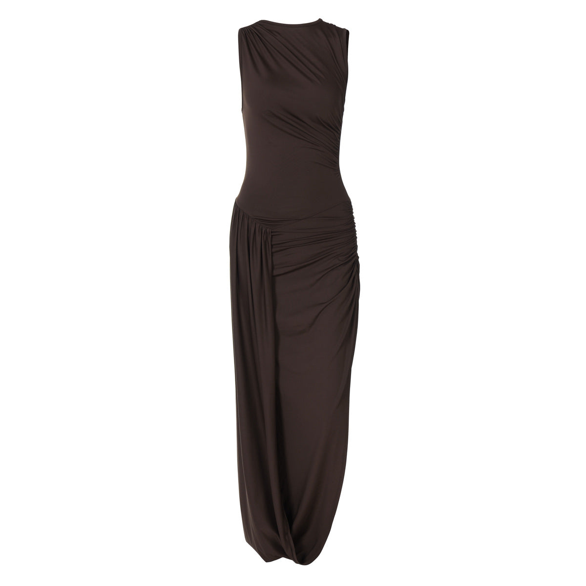 Stylish Chic Sleeveless Ruched Maxi Dress