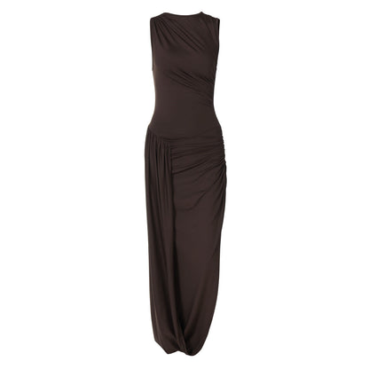Stylish Chic Sleeveless Ruched Maxi Dress