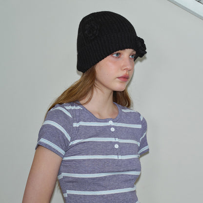 Girls' Handmade Crochet Solid Color Knit Hat